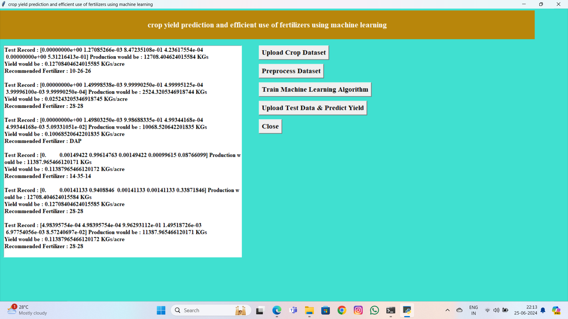 Crop Yield Prediction using ML